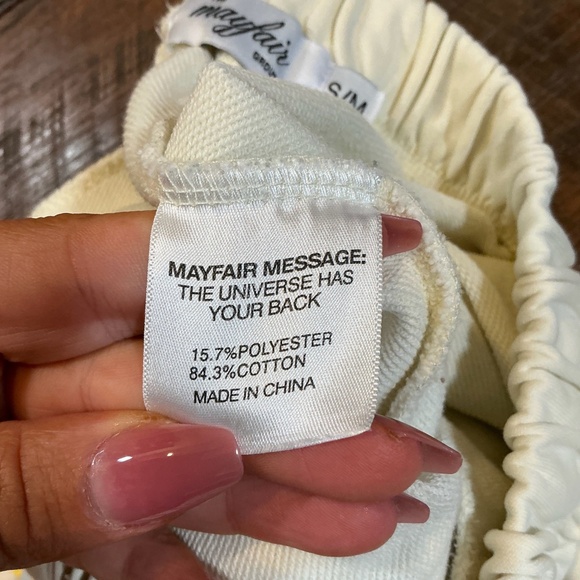 “The Universe Has Your Back” Graphic Sweatpants Cream S/M Affirmation Loungewear - Picture 7 of 8